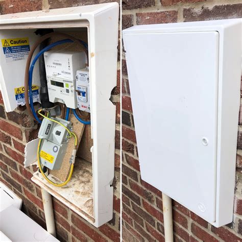 exterior electrical meter box has broken seal|outer meter box repair.